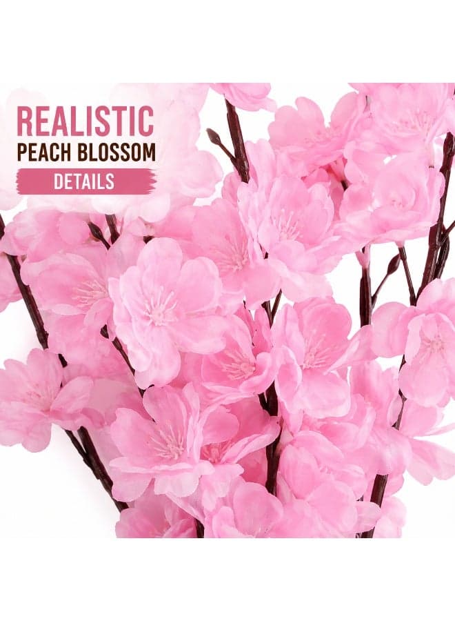 Artificial Peach Blossom 5 Stems Light Pink 50 CM Home Decor (3)