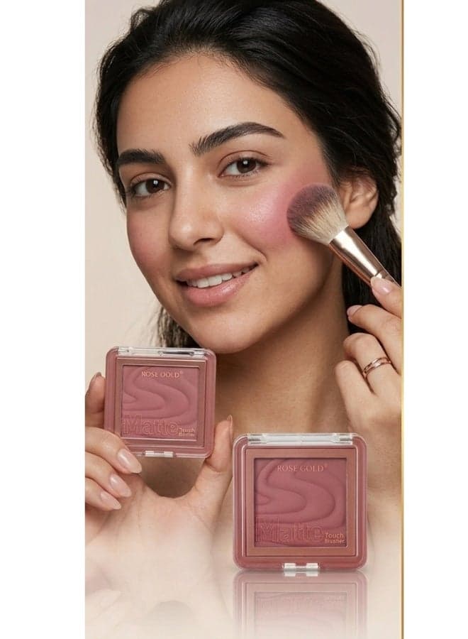 Matte blush powder – the secret to naturally rosy cheeks for a feminine look – long-lasting color pigment, velvety texture that blends seamlessly with the skin like silk, and professional hold that won't fade – 09 (5)