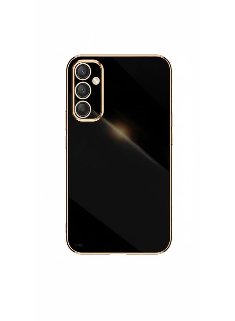 Compatible with Samsung Galaxy A55 Case Silicone Samsung A55 Phone Case 0.3mm Cute Slim Plating Camera Protection Accessories Cover Shockproof Bumper (Black) (2)