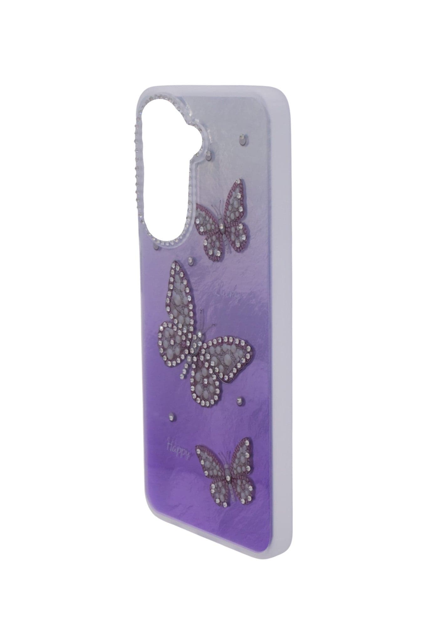 TPU Butterflies and Rhinestones Back Cover Case For OPPO A5 - Purple (3)