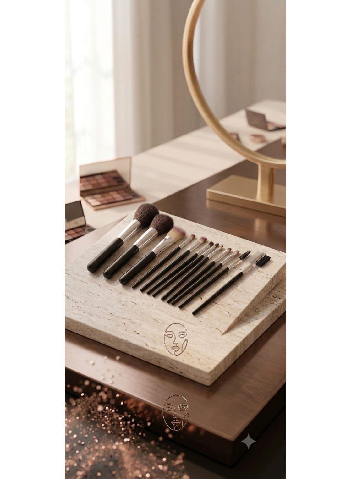 12-Piece Makeup Brush Set – Soft brushes for applying powder, foundation, concealer, and eyeshadow, plus a lash brush – Versatile brushes.