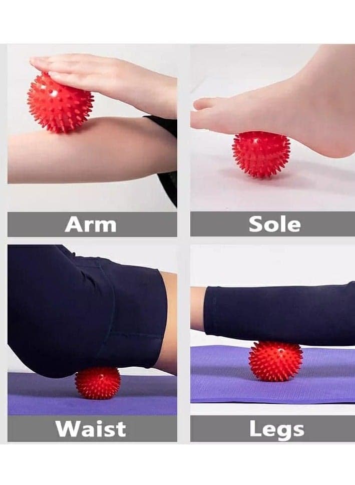 Blister Massage Ball, Spiky Feather Massager Ball, Automatic Tissue Massager for the Feet, Sensory Ball to Treat Inflammation, Size 7 cm, Multi-Colour, from SportQ, Softballs (٥)