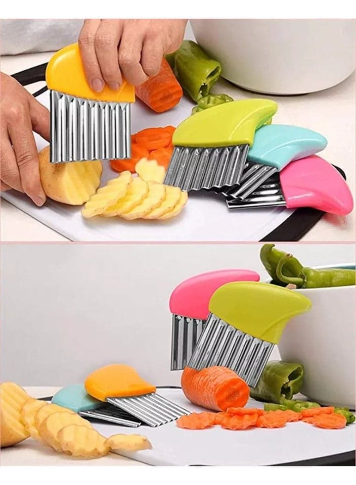 Stainless Steel Potato and Pickle Cutter with Plastic Handle - Sharp Edges and Precision Cutting Colors Kitchen & Home Appliances Parts & Accessories (٣)