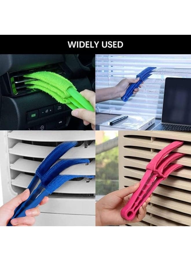 Cleaning brush Microfiber Removable Washable Cleaning Brush Clip Household Duster Window Leaves Blinds Cleaner Brushes Tool clean (1pc, green) Car Detailing Brushes (3)