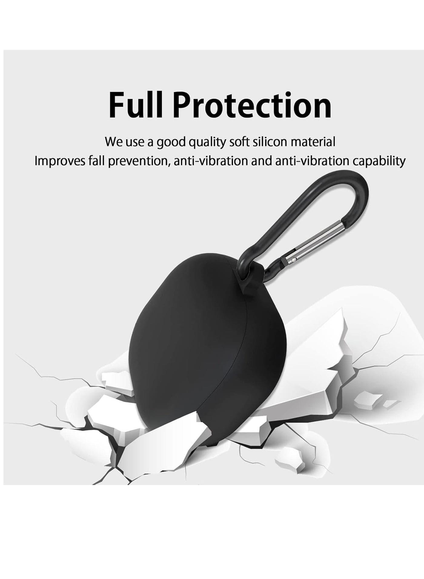 Silicone Case for Huawei FreeBuds Pro 3 with Carabiner, Soft and Flexible, Ultra-Thin Shockproof Cover Slim-Fit Anti-Fall Earphone Case for Huawei FreeBuds Pro 3. (Black) (3)