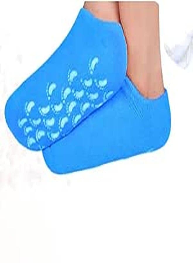 Skin Care Whitening Gel Socks and Gloves Set, Moisturizing Gel Socks, Gel Gloves, Gel Socks for Foot & Hand Therapy, Spa Socks for Dry Heels and Cracked Hands (Milky) Hand & Foot Treatment