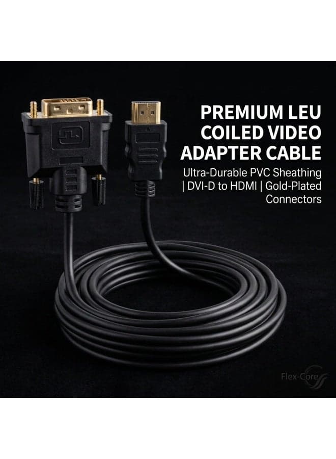 Bi-Directional HDMI to DVI-D (24+1) Cable 1.5m - High-Speed Gold-Plated Male to Male Cord for PC, Monitor, Gaming Consoles (1080p Full HD, Black) (٢)