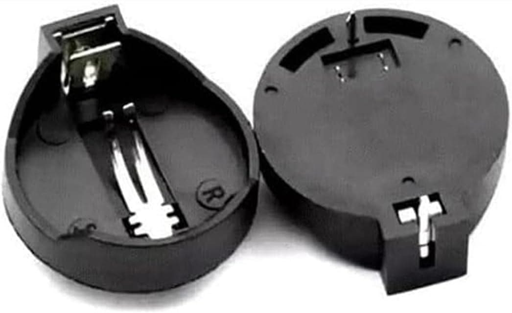 CR2032 Battery Holder - Coin Cell Button Socket Holder - CR2032 Coin Cell Button Battery Holder with Pin Solder Fixing Wire (Battery Holder with 2 Pin) Household Batteries (5)