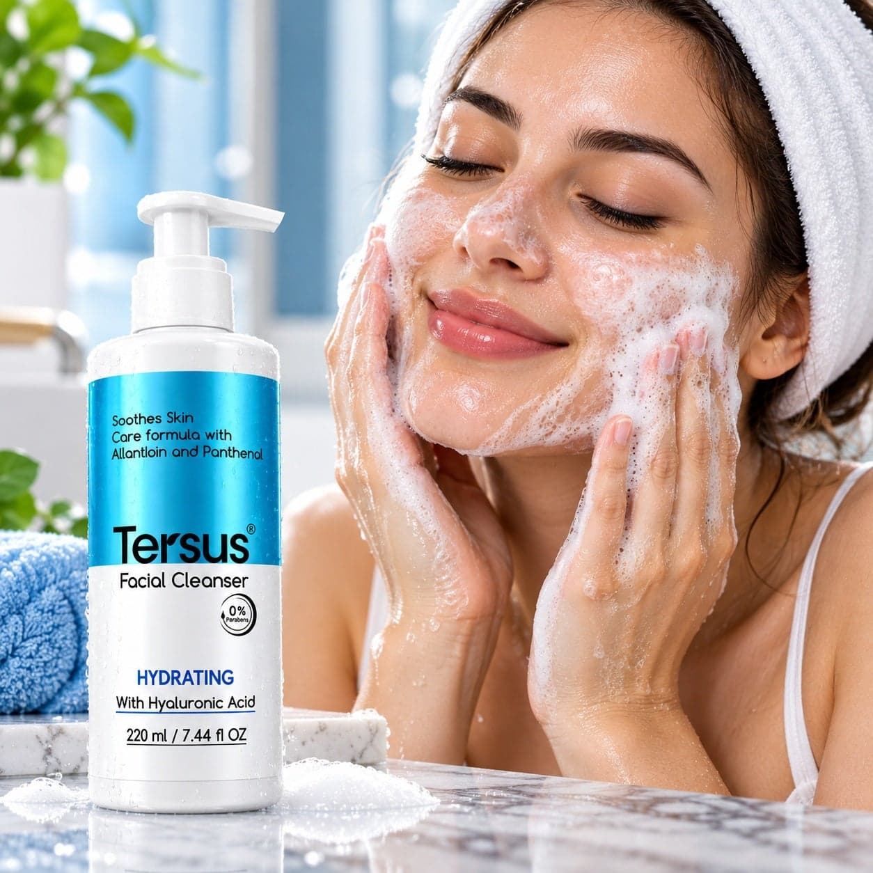 Facial Cleanser 220ml – Hydrating with Hyaluronic Acid & Panthenol Face Wash (٤)