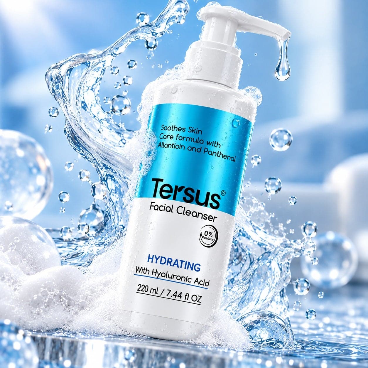 Facial Cleanser 220ml – Hydrating with Hyaluronic Acid & Panthenol Face Wash (٥)