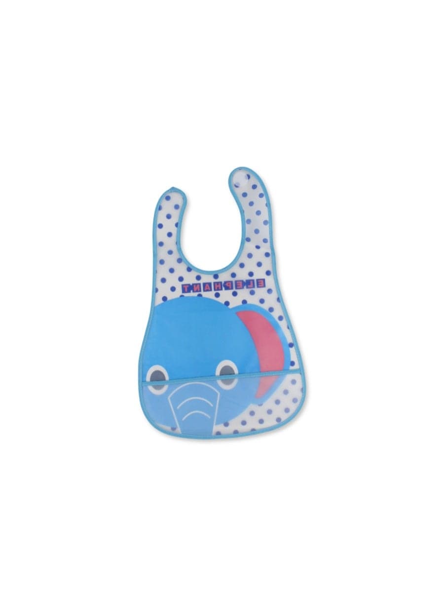 La Frutta Waterproof Baby Bib – Aqua with Elephant Print (2)