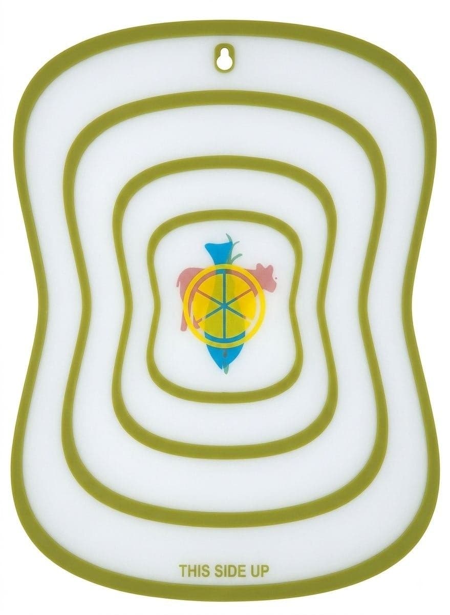 4-Piece Flexible Plastic Cutting Board Mats Set Color-Coded Food Icons For Meat Fish Vegetables Fruit Hanging Hole Dishwasher Safe Kitchen Utensils & Gadgets (٣)