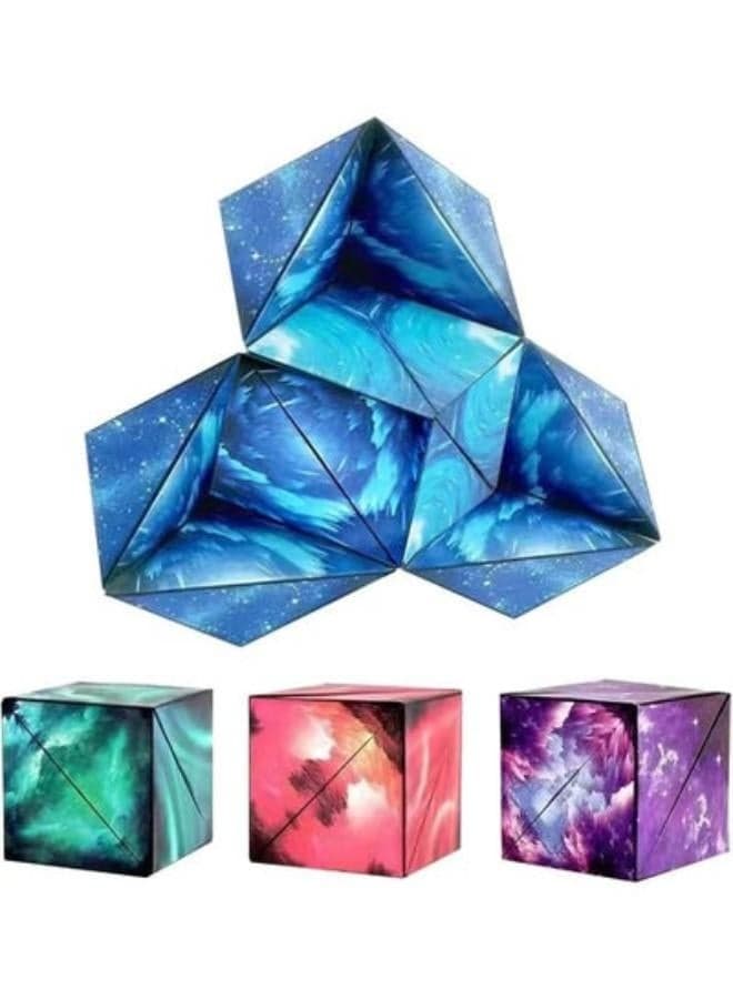 KIDSZONE Shape Shifting Box - Award-Winning, Patented Fidget Cube w/ 36 Rare Earth Magnets - Transforms Into Over 72 Shapes, Boys & Girls gift (Blue) Brain Teasers