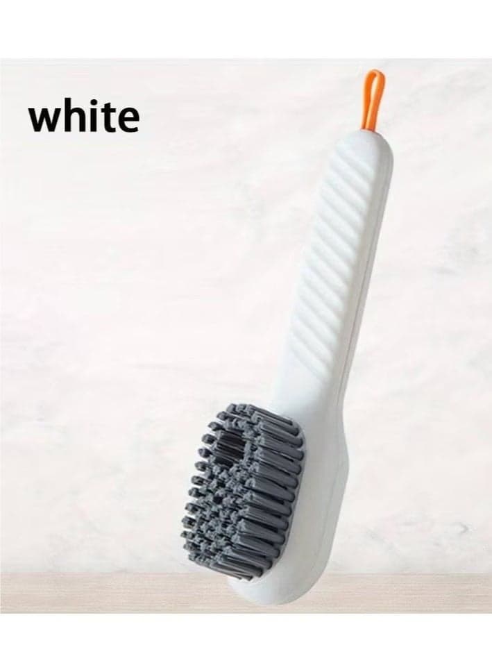 This versatile shoe cleaning brush features a comfortable handle and is also suitable for cleaning household items. It includes a liquid dispenser for washing solutions and has soft, professional-grade bristles. Available in multiple colors. (4)