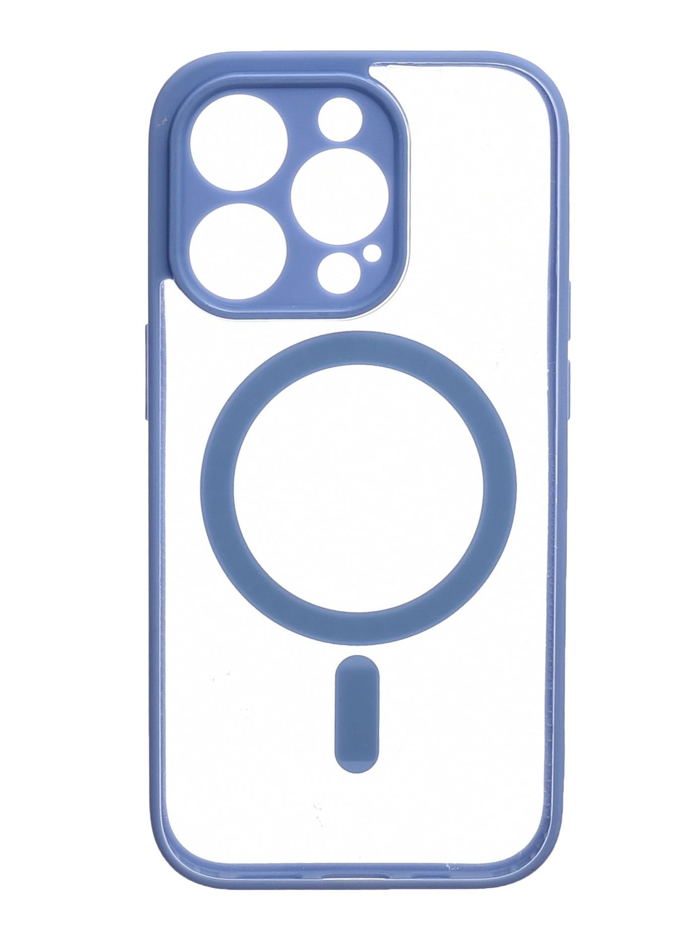 Silicone Back Phone Protection Cover With Magnetic Magsafe And Safety Edges For Iphone 14 Pro - Transparent Blue Cases & Covers