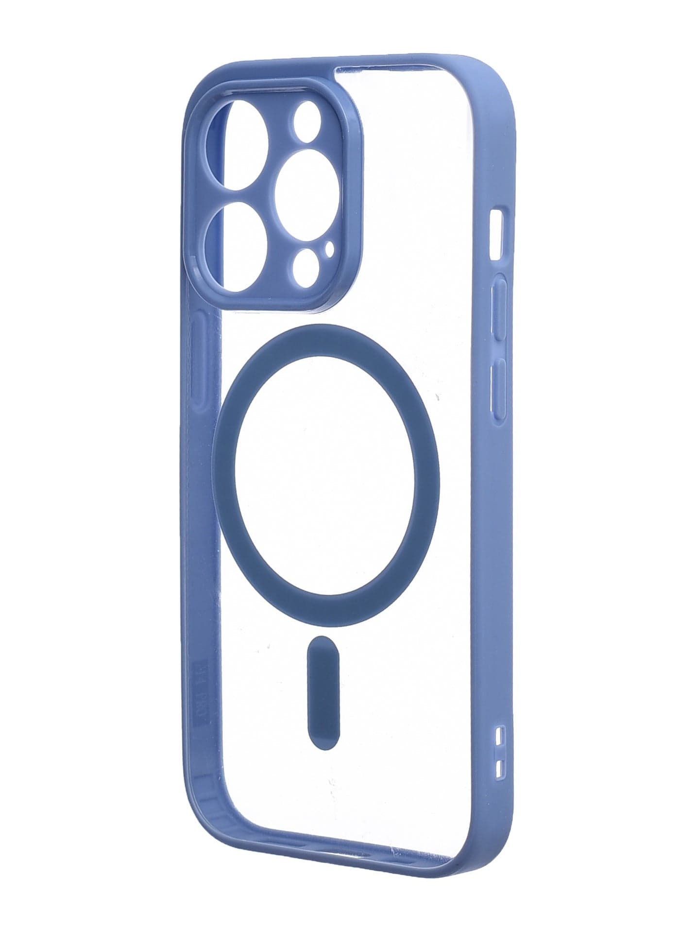 Silicone Back Phone Protection Cover With Magnetic Magsafe And Safety Edges For Iphone 14 Pro - Transparent Blue Cases & Covers (٣)