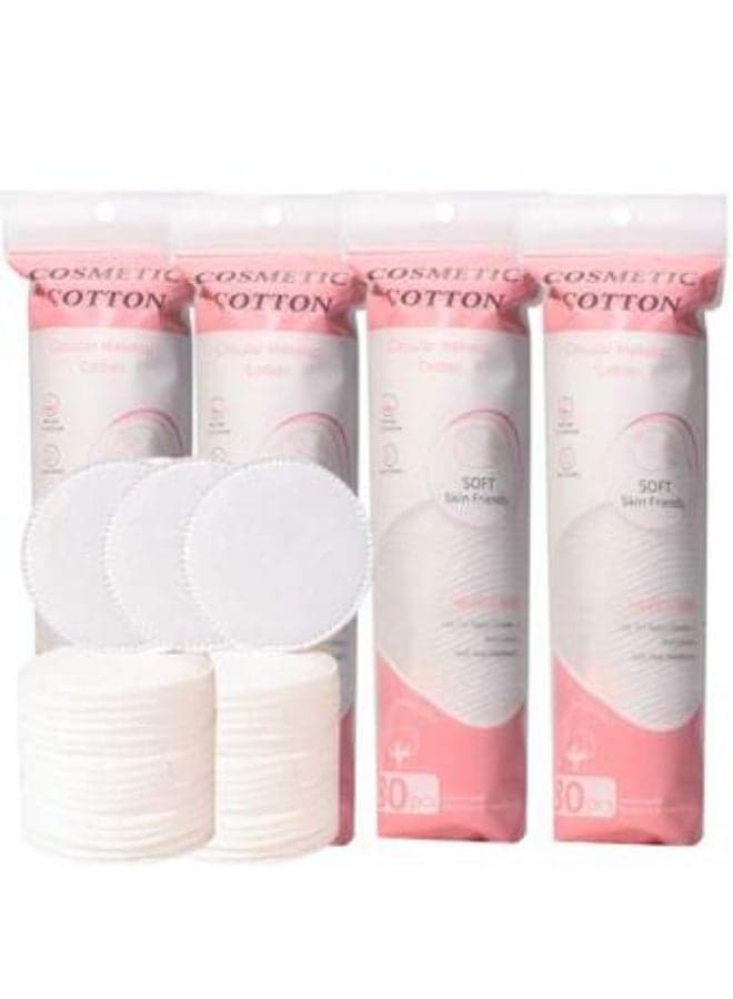 Hypoallergenic, lint-free cotton face makeup remover made from 100% pure cotton. Ideal for cleansing, removing makeup, applying toner, and removing nail polish. One pack of 100 cotton pads. Cotton Balls & Swabs (٣)