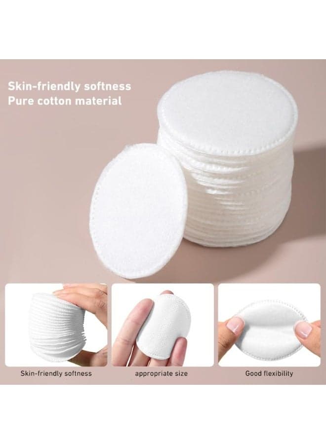 Hypoallergenic, lint-free cotton face makeup remover made from 100% pure cotton. Ideal for cleansing, removing makeup, applying toner, and removing nail polish. One pack of 100 cotton pads. Cotton Balls & Swabs (٢)
