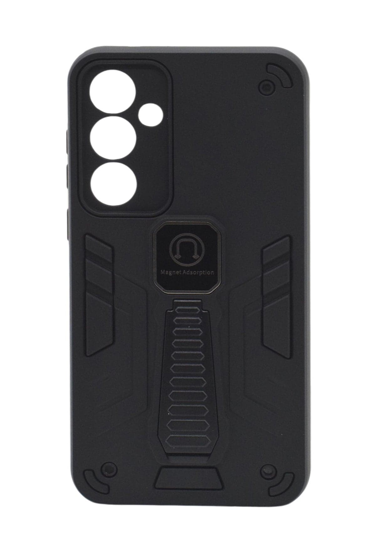 Hard Silicone Shockproof Back Cover Case with Kickstand For Samsung Galaxy A55 - Black