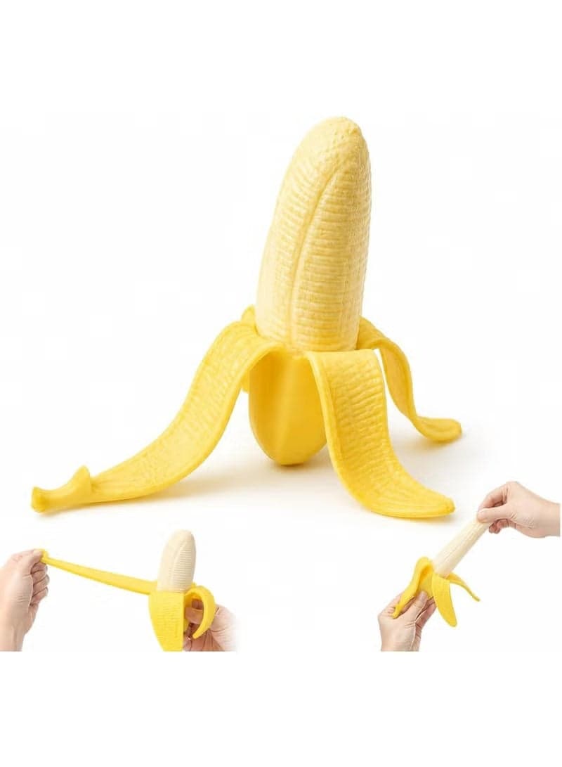 Realistic Banana Squishy Stress Relief Fidget Toy, Slow Rising Silicone Decompression Toy