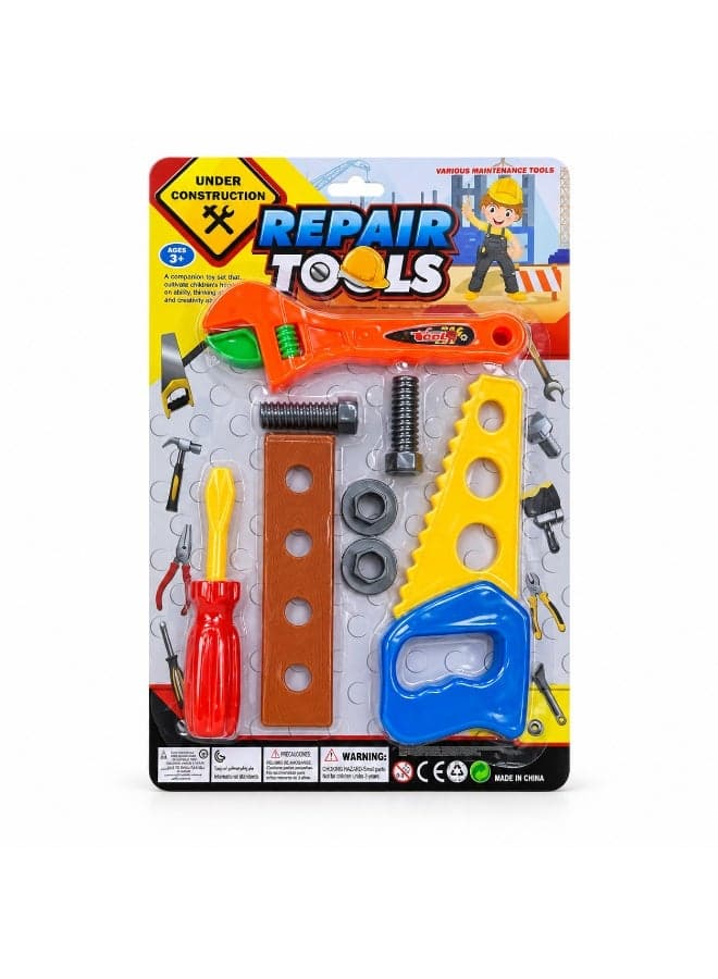 Carpenter Tools Toy Set for Kids Educational Pretend Play Construction Tools Game to Develop Focus Fine Motor Skills Hand Eye Coordination Creativity Imagination and Tool Recognition (٣)