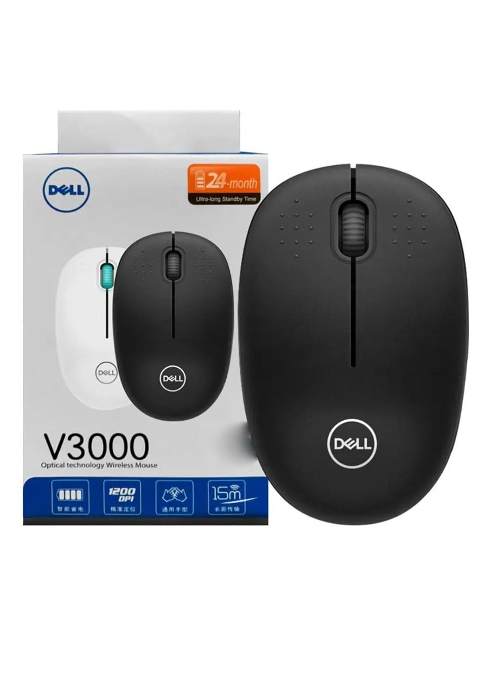Wireless Computer Mouse V3000 ,1200DPI Black (٣)