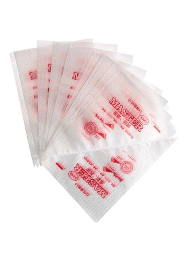 100 Piece Cake Decorating Disposable Piping Bags White 26x17cm Decorating Tools