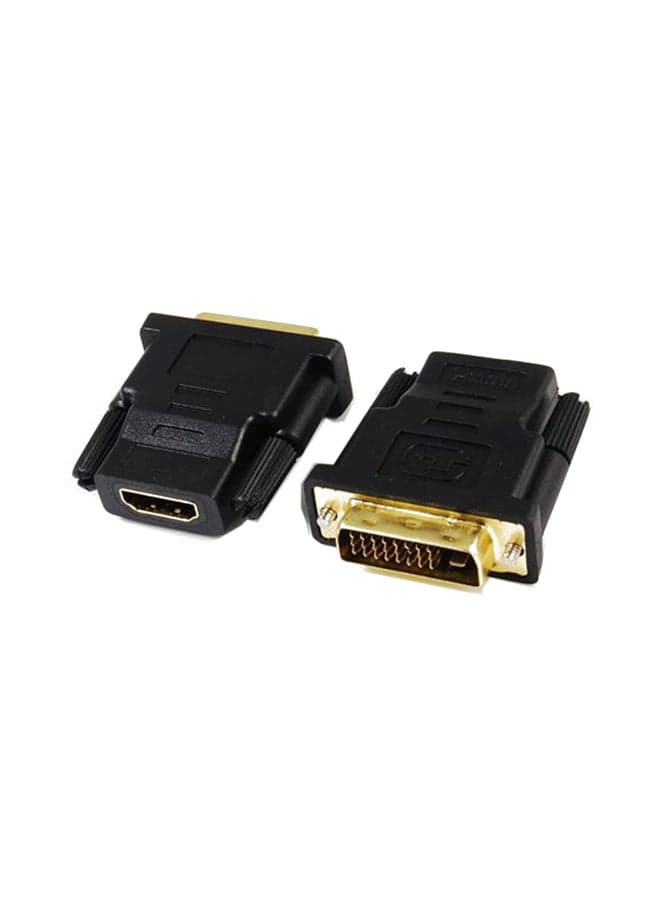 HDMI Female To DVI Male Changer Adapter Converter Black/Gold Video Converters