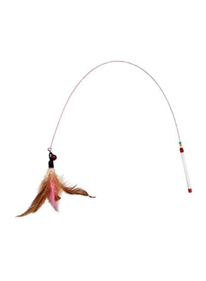 Feather Touching Interactive Toy Brown/Pink/Silver Cat Supplies
