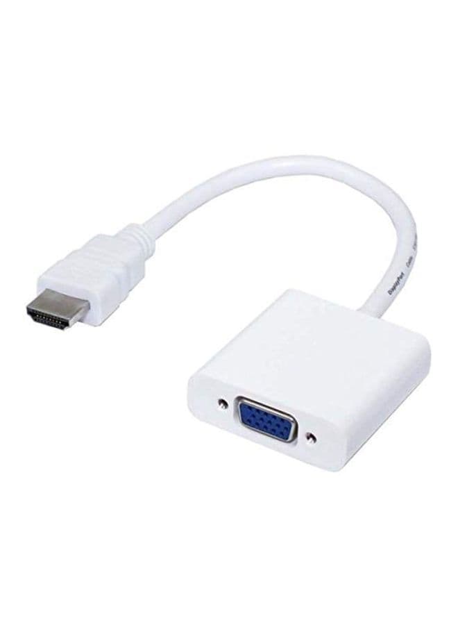 HDMI Male To VGA Female Video Converter Adapter White Television Accessories