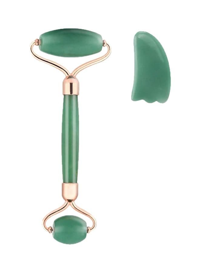 2-Piece Jade Roller Set Green Face Massagers & Rollers