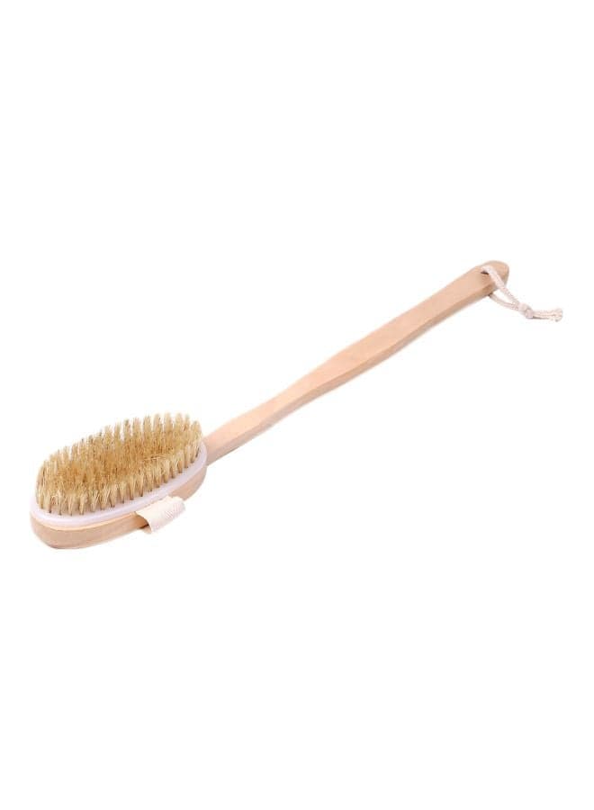 Wooden Long Handle Bath Brush Beige Body Brushes