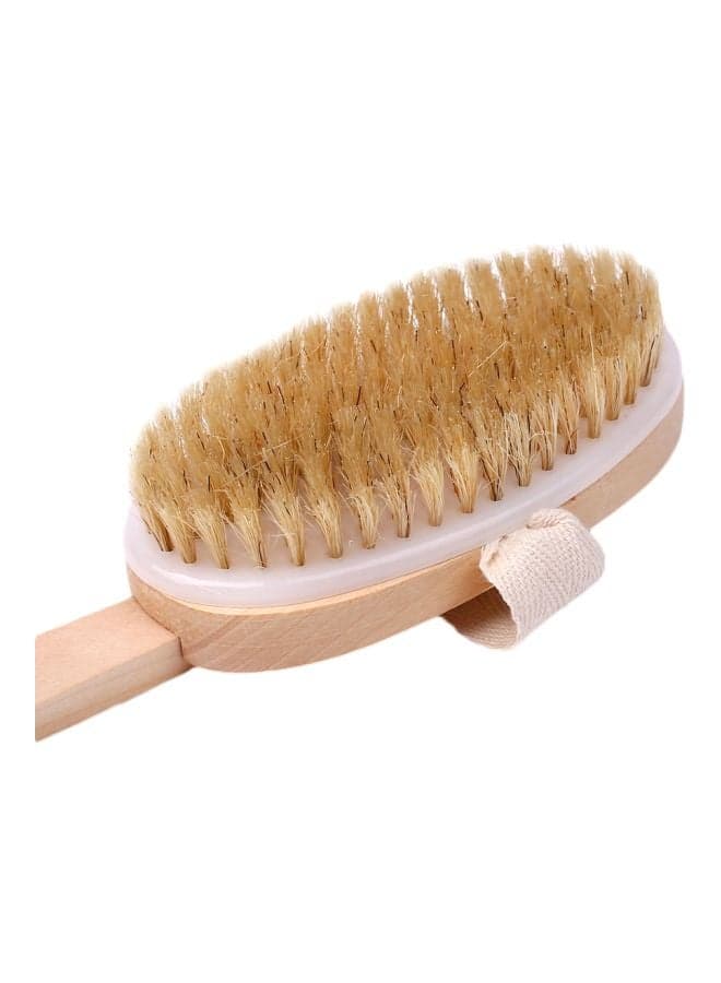 Wooden Long Handle Bath Brush Beige Body Brushes (٣)