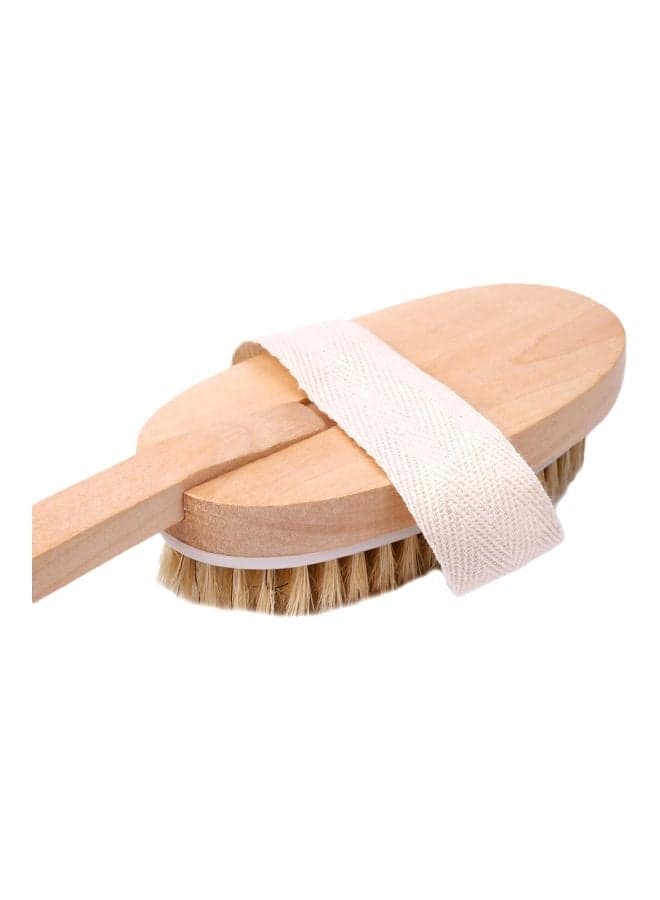 Wooden Long Handle Bath Brush Beige Body Brushes (٦)