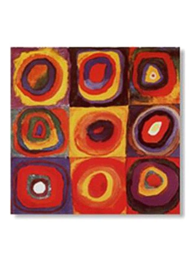 Printed Tea Coaster Red/Yellow/Black 20x20cm