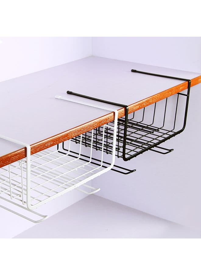 Under Shelf Hanging Storage Basket White 28.5 x 19.5 x 26cm Flatware Utensil Storage (٧)