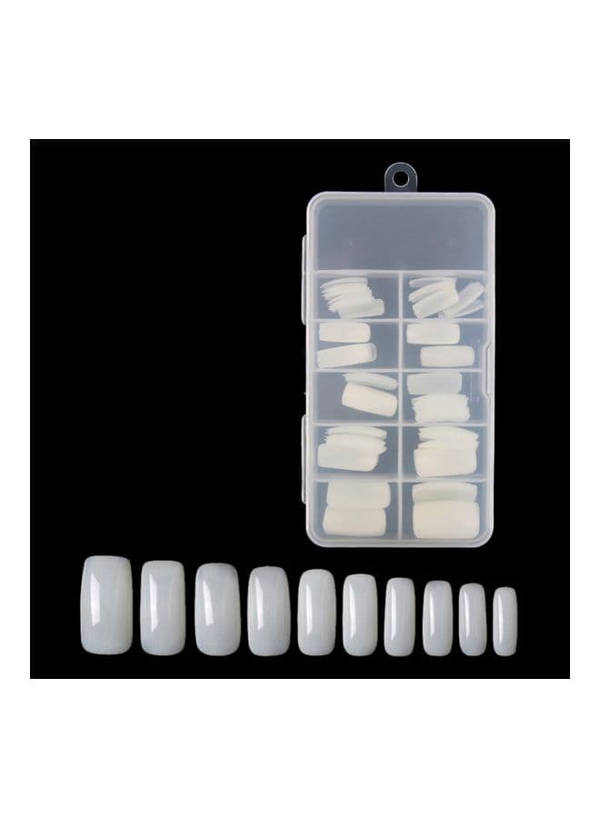 100-Piece False Nails White Press On False Nails (5)