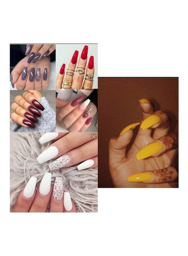 100-Piece False Nails White Press On False Nails (6)