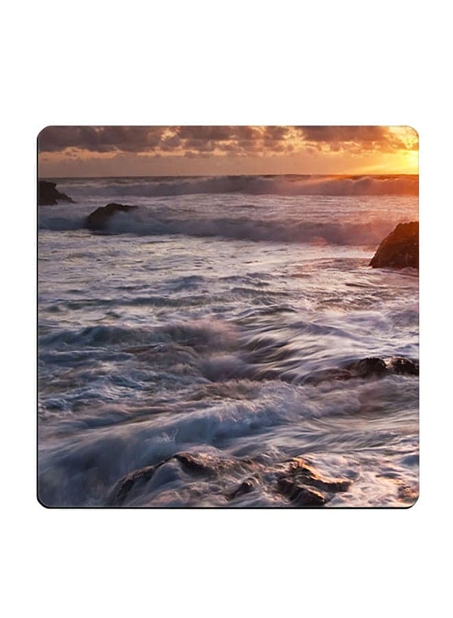 Beach Printed Coaster Multicolour 9x9cm
