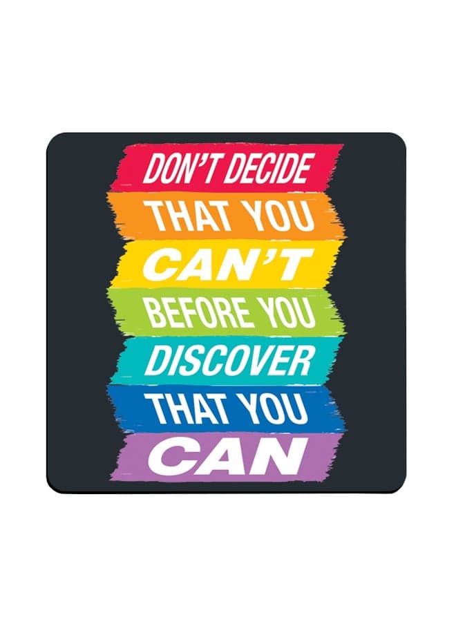 Text Printed Coaster Multicolour 9x9cm