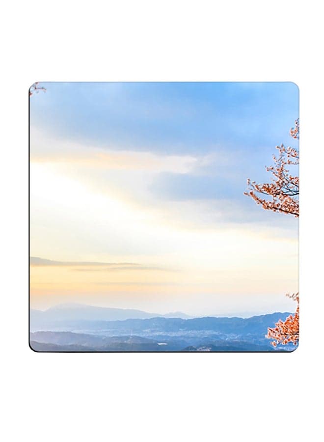 Printed Wooden Coaster Multicolour 9x9cm