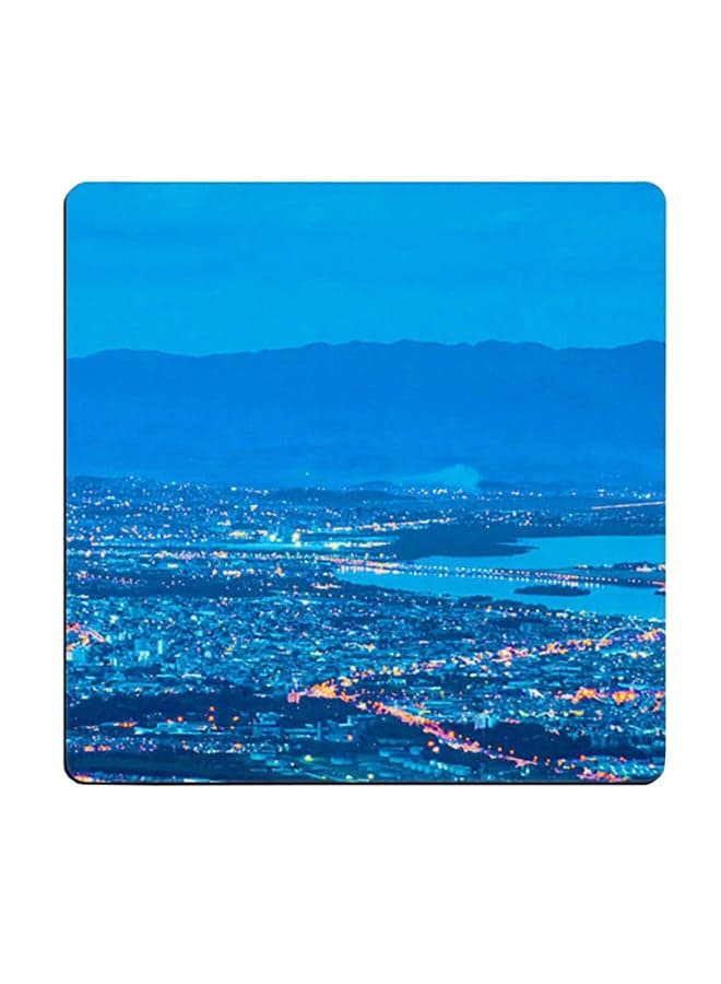Printed Wooden Coaster Multicolour 9x9cm
