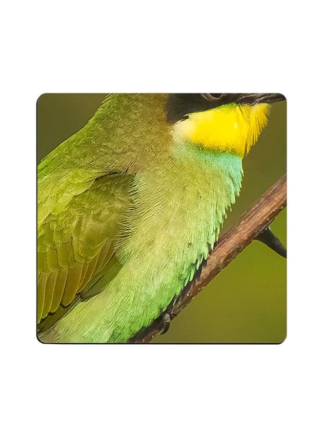 Printed Wooden Coaster Multicolour 9x9cm