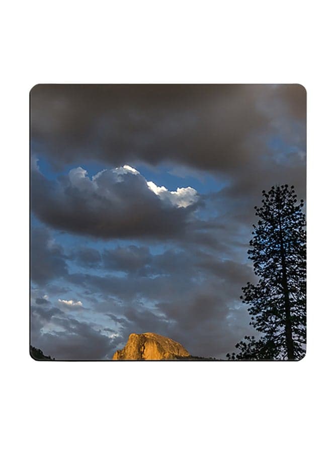 Printed Wooden Coaster Multicolour 9x9cm