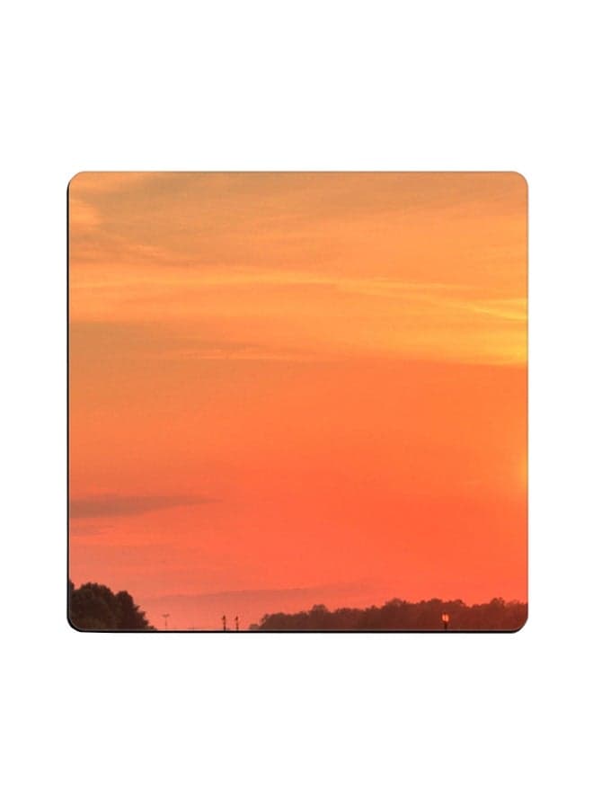 Printed Wooden Coaster Multicolour 9x9cm