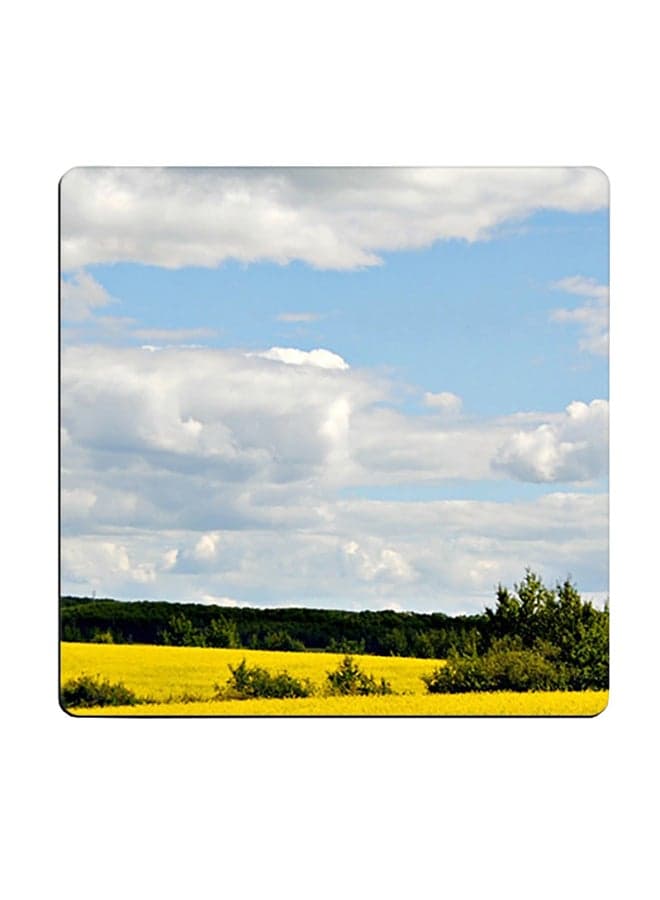 Printed Wooden Coaster Multicolour 9x9cm