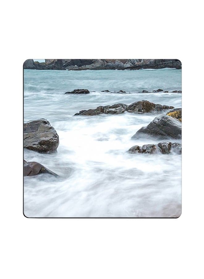 Printed Wooden Coaster Multicolour 9x9cm
