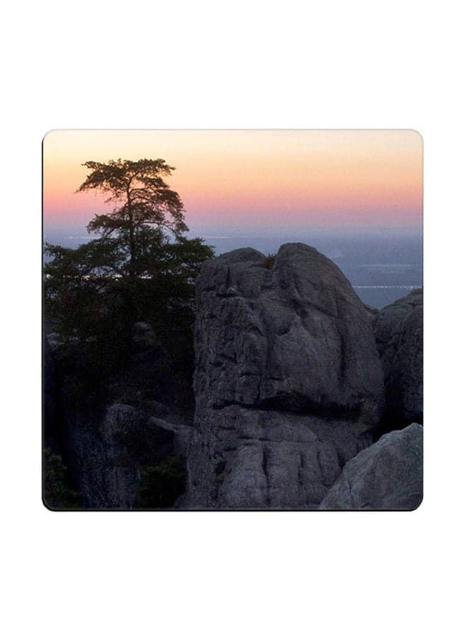 Nature Printed Coaster Multicolour 9x9cm