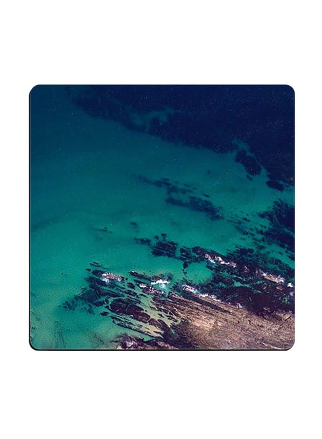Printed Coaster Green/Brown 9x9cm