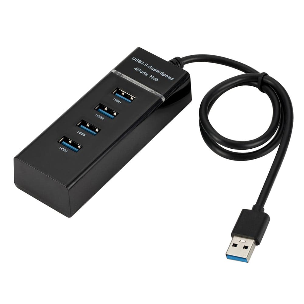 4-Port USB Adapter Hub For Desktop PC Laptop Black Networking Hubs